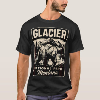 ビンテージスタイル グレイシャー国立公園 モンタナ Tシャツ