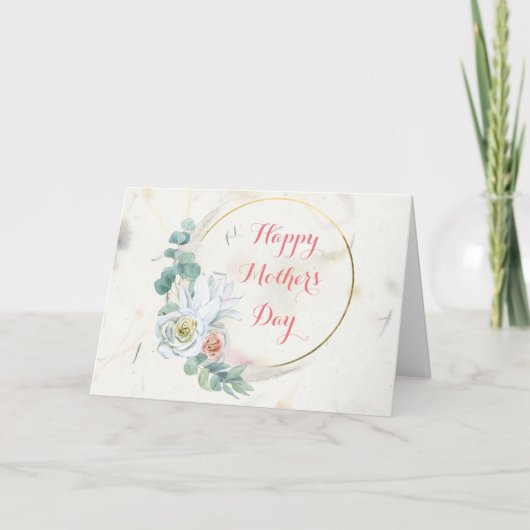 ビンテージスタイル フラワー ハッピー マザーズデー サンキューカード (正面)