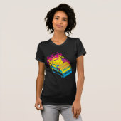 ビンテージタイプライター特許CMYポップアート Tシャツ (正面フル)