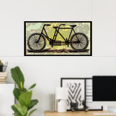 ビンテージタンデム自転車ポスター / 二人乗り自転車 ポスター (ホームオフィス)