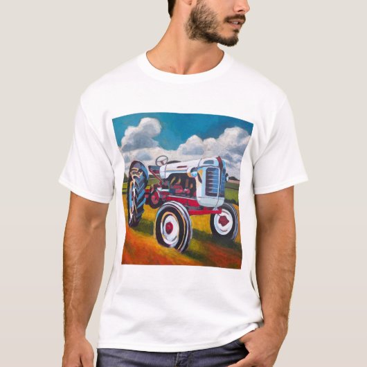 ビンテージトラクターの絵 - トラクター愛好家へのギフト Tシャツ (正面)
