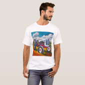 ビンテージトラクターの絵 - トラクター愛好家へのギフト Tシャツ (正面フル)