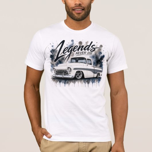 ビンテージトラックの水彩Tシャツ Tシャツ (正面)