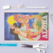 ビンテージトラベルハワイアロハ 薄葉紙 (クラフト)