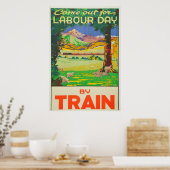 ビンテージトラベルバイトレインニュージーランドホリデイ ポスター (キッチン)