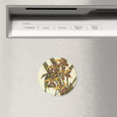 ビンテージトロピカルオドントグロッサムラン科の花 マグネット (インサイチュ (食洗機))