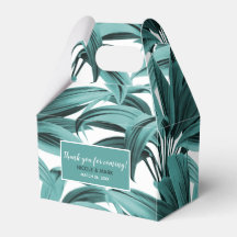 ビンテージトロピカルパーム植物水彩 ティール