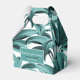 ビンテージトロピカルパーム植物水彩 ティール フェイバーボックス