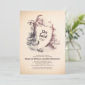 ビンテージトロピカルビーチ | 婚約パーティー 招待状 (スタンド正面)