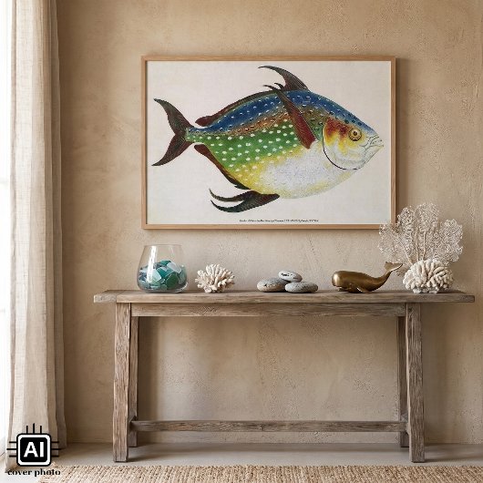 ビンテージトロピカルマンボウ魚, 海洋水生動物 ポスター