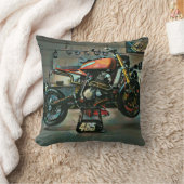 ビンテージバイクのアートワーク クッション (ブランケット)