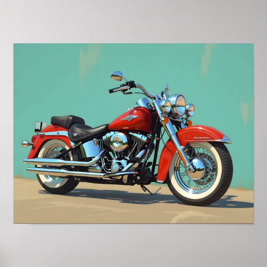 ビンテージバイクのフレームアート ポスター (正面)