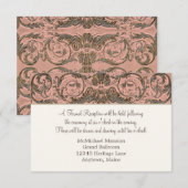 ビンテージバロックのレセプション スクロールワーク ブラッシュとゴールド 招待状 (正面/裏面)