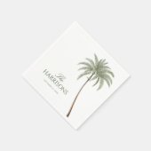 ビンテージパームツリーウェディング スタンダードカクテルナプキン (角)