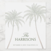 ビンテージパームツリーウェディング ワインラベル (シングルラベル)