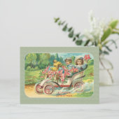 ビンテージビクトリアンカーフラワーズのイースターカップル シーズンカード (スタンド正面)