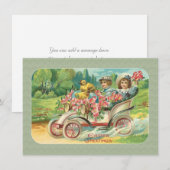 ビンテージビクトリアンカーフラワーズのイースターカップル シーズンカード (正面/裏面)