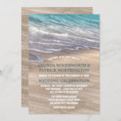 ビンテージビーチウェーブとサンドの結婚式招待状 招待状 (正面/裏面)