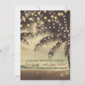 ビンテージビーチオーシャンパームツリー＆ライトウェディング 招待状 (正面)