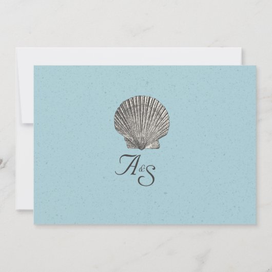 ビンテージビーチスタイルのウェディング 招待状 (裏面)