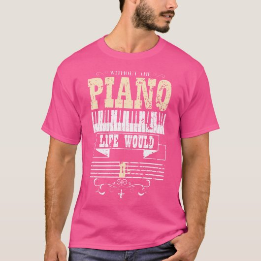 ビンテージピアノ Tシャツ (正面)