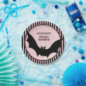 ビンテージピンクのダマスク| ハロウィーンバット ブライダルシャワー ペーパープレート (パーティー)