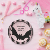 ビンテージピンクのダマスク| ハロウィーンバット ブライダルシャワー ペーパープレート (パーティー)