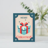 ビンテージフェスティバルギフトボックス付きクリスマスカード ポストカード (スタンド正面)