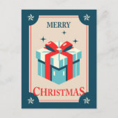 ビンテージフェスティバルギフトボックス付きクリスマスカード ポストカード (正面)