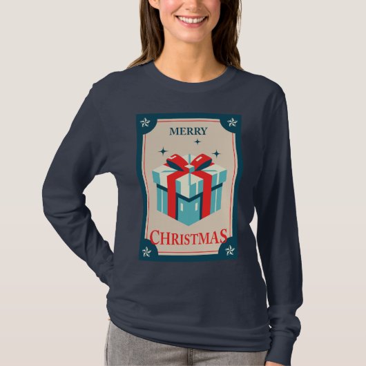 ビンテージフェスティバルギフトボックス付きクリスマスカード Tシャツ (正面)