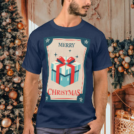 ビンテージフェスティバルギフトボックス付きクリスマスカード Tシャツ