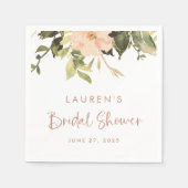 ビンテージフラワープリント|エレガントなブライダルシャワー スタンダードカクテルナプキン (正面)