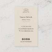 ビンテージフレンチブルーベーカリーのロゴ縞模様 名刺 (裏面)