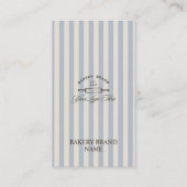 ビンテージフレンチブルーベーカリーのロゴ縞模様 名刺 (正面)