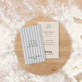 ビンテージフレンチブルーベーカリーのロゴ縞模様 名刺