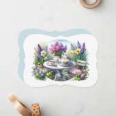 ビンテージフローラルティーパーティーインガーデン ノートカード (正面/裏面インサイチュ)