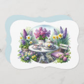 ビンテージフローラルティーパーティーインガーデン ノートカード (正面/裏面)