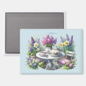 ビンテージフローラルティーパーティーインガーデン マグネット (正面/裏面)
