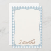 ビンテージブルーチェックロデオ 2か月目の月間カード 招待状 (正面/裏面)