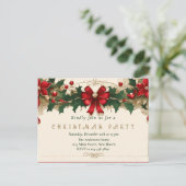 ビンテージブルーム：レトロなクリスマスの招待状 シーズンポストカード (スタンド正面)