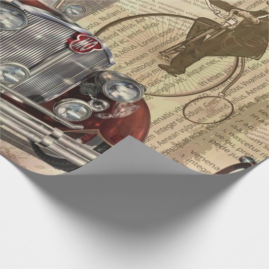 ビンテージポスターロンドンの新聞の背景が破れた。 ラッピングペーパー (角)