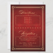 ビンテージポスター 豊かな赤の結婚式招待状 & レセプション 招待状 (裏面)