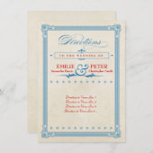 ビンテージポスター 赤、白、青の方向カード エンクロージャーカード (正面/裏面)