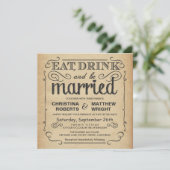 ビンテージポ素朴スタ結婚ーズ-スクエア 招待状 (スタンド正面)