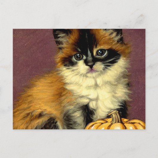 ビンテージラグドールハロウィン猫 シーズンポストカード (正面)