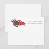 ビンテージレッドトラックのクリスマスツリーファーム ノートカード (正面/裏面)
