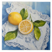 ビンテージレモンラセセラミックタイル ファームハウスのチャーム タイル (正面)