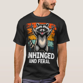 ビンテージロックンロール ユーモアあふれる 狂ったアライグマ Tシャツ