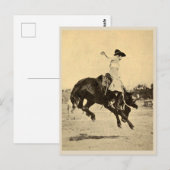 ビンテージロデオカウガール乗馬写真 ポストカード (正面/裏面)