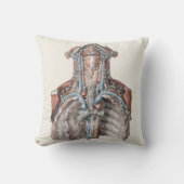 ビンテージ人体解剖学 喉、首、胸、肋骨 クッション (正面)